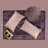 غطاء وسادة BYFT Orchard مقاس 12 × 20 بوصة (تصميم مربعات قطرية - كريمي) غطاء وسادة مزخرف فاخر للأريكة والسرير وغرفة المعيشة - مجموعة من قطعتين