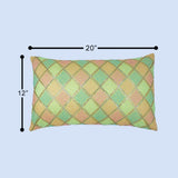 غطاء وسادة BYFT Orchard مقاس 12 × 20 بوصة (تصميم مربعات قطرية - أصفر) غطاء وسادة مزخرف فاخر للأريكة والسرير وغرفة المعيشة - مجموعة من قطعتين