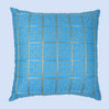 BYFT Orchard Cushion Cover 16 x 16 inch (Golden Checks Design - Blue) 40 x 40 cm Luxury Decorative Cushion Cover for Sofa, Bed & Living Room - Set of 02