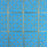 غطاء وسادة BYFT Orchard مقاس 16 × 16 بوصة (تصميم مربعات ذهبية - أزرق) 40 × 40 سم غطاء وسادة مزخرف فاخر للأريكة والسرير وغرفة المعيشة - مجموعة من 02
