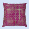 BYFT Orchard Cushion Cover 16 x 16 inch (Golden Checks Design - Fuchsia Pink) 40 x 40 cm Luxury Decorative Cushion Cover for Sofa, Bed & Living Room - Set of 02