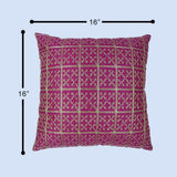 غطاء وسادة BYFT Orchard مقاس 16 × 16 بوصة (تصميم مربعات ذهبية - وردي فوشيا) 40 × 40 سم غطاء وسادة مزخرف فاخر للأريكة والسرير وغرفة المعيشة - مجموعة من 02