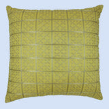 BYFT Orchard Cushion Cover 18 x 18 inch (Golden Checks Design - Yellow) 45 x 45 cm Luxury Decorative Cushion Cover for Sofa, Bed & Living Room - Set of 02