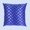 BYFT Orchard Cushion Cover 16 x 16 inch (Zig Zag Design - Royal Blue) 40 x 40 cm Luxury Decorative Cushion Cover for Sofa, Bed & Living Room - Set of 02