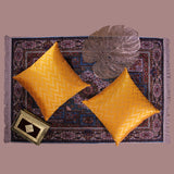 BYFT Orchard Cushion Cover 16 x 16 inch (Zig Zag Design - Yellow) 40 x 40 cm Luxury Decorative Cushion Cover for Sofa, Bed & Living Room - Set of 02