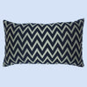 BYFT Orchard Cushion Cover 12 x 20 inch (Zig Zag Design - Black) 30 x 50 cm Luxury Decorative Cushion Cover for Sofa, Bed & Living Room - Set of 02