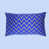 BYFT Orchard Cushion Cover 12 x 20 inch (Zig Zag Design - Royal Blue) 30 x 50 cm Luxury Decorative Cushion Cover for Sofa, Bed & Living Room - Set of 02