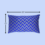 غطاء وسادة BYFT Orchard مقاس 12 × 20 بوصة (تصميم متعرج - أزرق ملكي) غطاء وسادة مزخرف فاخر للأريكة والسرير وغرفة المعيشة - مجموعة من قطعتين