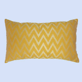 BYFT Orchard Cushion Cover 12 x 20 inch (Zig Zag Design - Yellow) 30 x 50 cm Luxury Decorative Cushion Cover for Sofa, Bed & Living Room - Set of 02