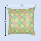 غطاء وسادة BYFT Orchard مقاس 16 × 16 بوصة (تصميم مربعات قطرية - أصفر) 40 × 40 سم غطاء وسادة مزخرف فاخر للأريكة والسرير وغرفة المعيشة - مجموعة من 02