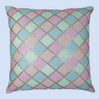 BYFT Orchard Cushion Cover 18 x 18 inch (Diagonal Checks Design - Cream) 45 x 45 cm Luxury Decorative Cushion Cover for Sofa, Bed & Living Room - Set of 02