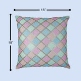 BYFT Orchard Cushion Cover 18 x 18 inch (Diagonal Checks Design - Cream) 45 x 45 cm Luxury Decorative Cushion Cover for Sofa, Bed & Living Room - Set of 02