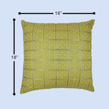 BYFT Orchard Cushion Cover 18 x 18 inch (Golden Checks Design - Yellow) 45 x 45 cm Luxury Decorative Cushion Cover for Sofa, Bed & Living Room - Set of 02