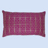 BYFT Orchard Cushion Cover 12 x 20 inch (Golden Checks Design - Fuchsia Pink) 30 x 50 cm Luxury Decorative Cushion Cover for Sofa, Bed & Living Room - Set of 02
