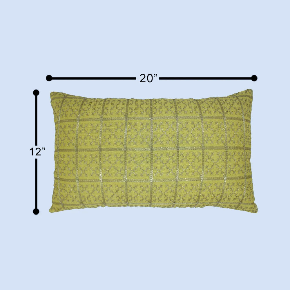غطاء وسادة BYFT Orchard مقاس 12 × 20 بوصة (تصميم مربعات ذهبية - أصفر) غطاء وسادة مزخرف فاخر للأريكة والسرير وغرفة المعيشة - مجموعة من قطعتين