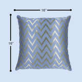 BYFT Orchard Cushion Cover 16 x 16 inch (Zig Zag Design - Grey) 40 x 40 cm Luxury Decorative Cushion Cover for Sofa, Bed & Living Room - Set of 02