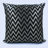 BYFT Orchard Cushion Cover 18 x 18 inch (Zig Zag Design - Black) 45 x 45 cm Luxury Decorative Cushion Cover for Sofa, Bed & Living Room - Set of 02