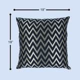 BYFT Orchard Cushion Cover 18 x 18 inch (Zig Zag Design - Black) 45 x 45 cm Luxury Decorative Cushion Cover for Sofa, Bed & Living Room - Set of 02