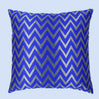 BYFT Orchard Cushion Cover 18 x 18 inch (Zig Zag Design - Royal Blue) 45 x 45 cm Luxury Decorative Cushion Cover for Sofa, Bed & Living Room - Set of 02