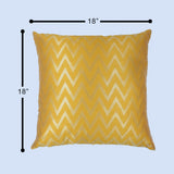 BYFT Orchard Cushion Cover 18 x 18 inch (Zig Zag Design - Yellow) 45 x 45 cm Luxury Decorative Cushion Cover for Sofa, Bed & Living Room - Set of 02