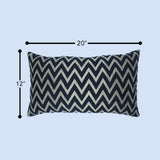غطاء وسادة BYFT Orchard مقاس 12 × 20 بوصة (تصميم متعرج - أسود) غطاء وسادة مزخرف فاخر للأريكة والسرير وغرفة المعيشة - مجموعة من قطعتين
