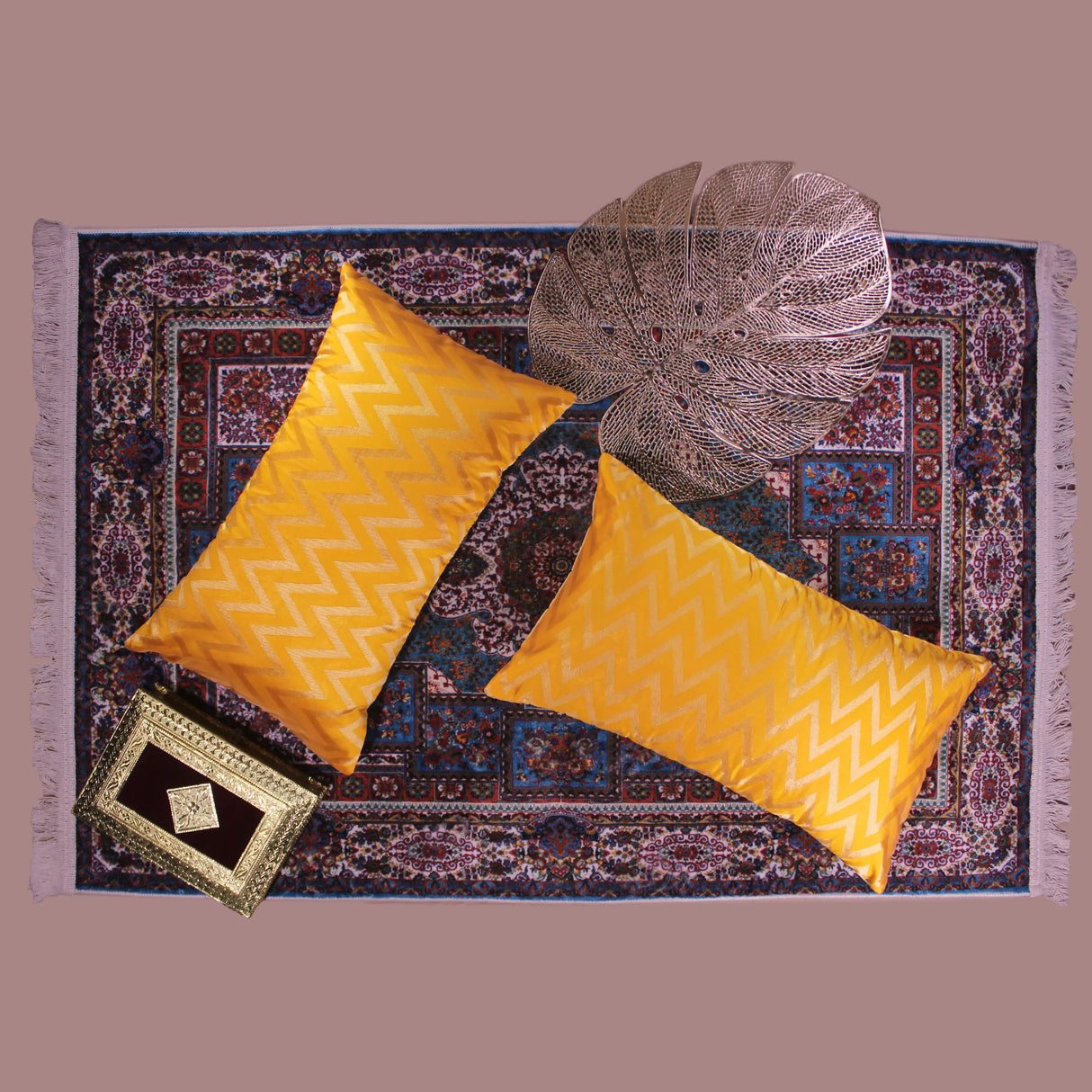 غطاء وسادة BYFT Orchard مقاس 12 × 20 بوصة (تصميم متعرج - أصفر) غطاء وسادة مزخرف فاخر للأريكة والسرير وغرفة المعيشة - مجموعة من قطعتين