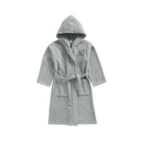 BYFT Daffodil Kids Hooded Bathrobe | Monogrammed Letter 'D' | Soft Cotton Comfort