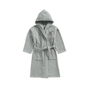 BYFT Daffodil Kids Hooded Bathrobe | Monogrammed Letter 'L' | Soft Cotton Comfort