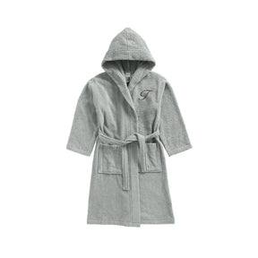 BYFT Daffodil Kids Hooded Bathrobe | Monogrammed Letter 'T' | Soft Cotton Comfort
