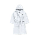 BYFT Daffodil Kids Hooded Bathrobe | Monogrammed Letter 'A' | Soft Cotton Comfort