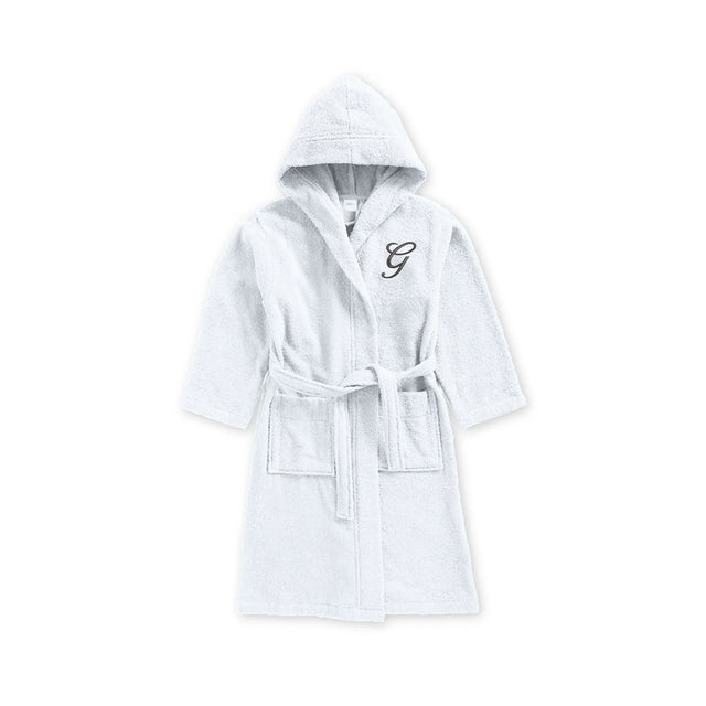 BYFT Daffodil Kids Hooded Bathrobe | Monogrammed Letter 'G' | Soft Cotton Comfort