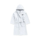BYFT Daffodil Kids Hooded Bathrobe | Monogrammed Letter 'W' | Soft Cotton Comfort
