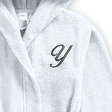 رداء حمام بغطاء رأس للأطفال من BYFT Daffodil | حرف Y مزخرف | قطن ناعم ومريح