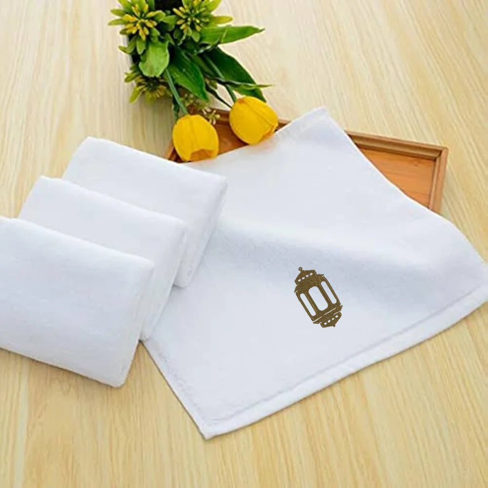 BYFT Embroidered For You Personalised Cotton Towel - Ramadan Lantern - Heritage Design High Quality Embroidery Perfect For Gifting