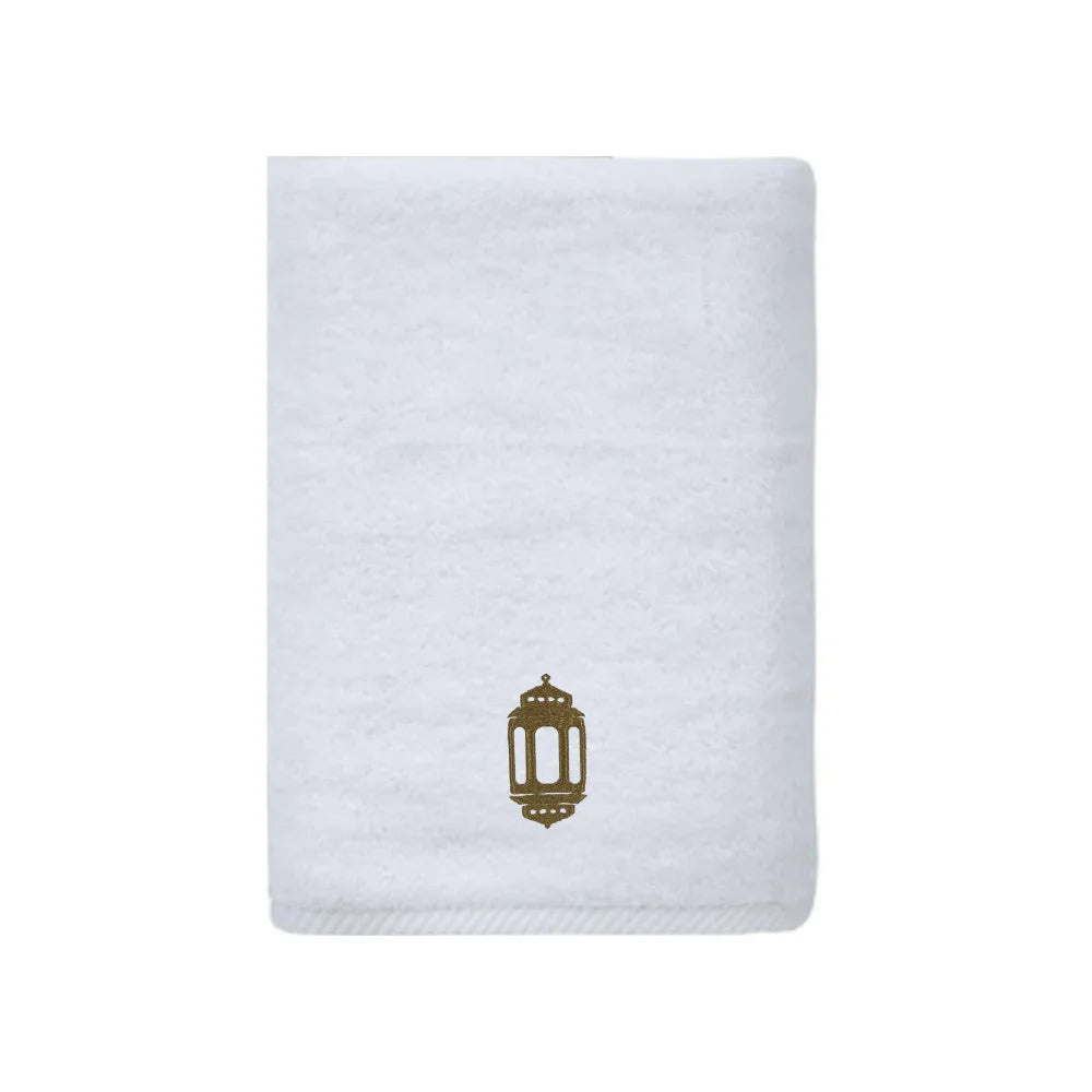 BYFT Embroidered For You Personalised Cotton Towel - Ramadan Lantern - Heritage Design High Quality Embroidery Perfect For Gifting