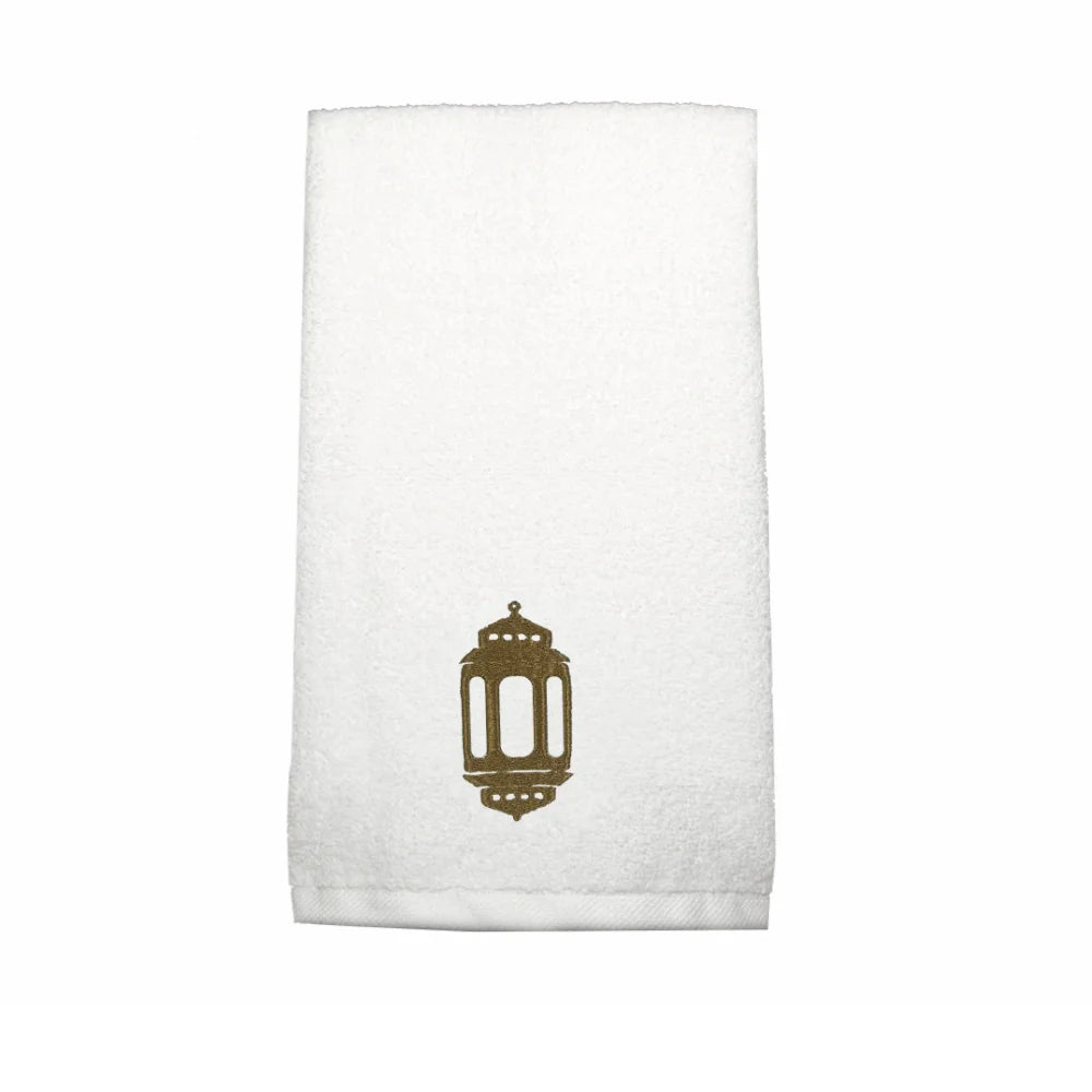 BYFT Embroidered For You Personalised Cotton Towel - Ramadan Lantern - Heritage Design High Quality Embroidery Perfect For Gifting