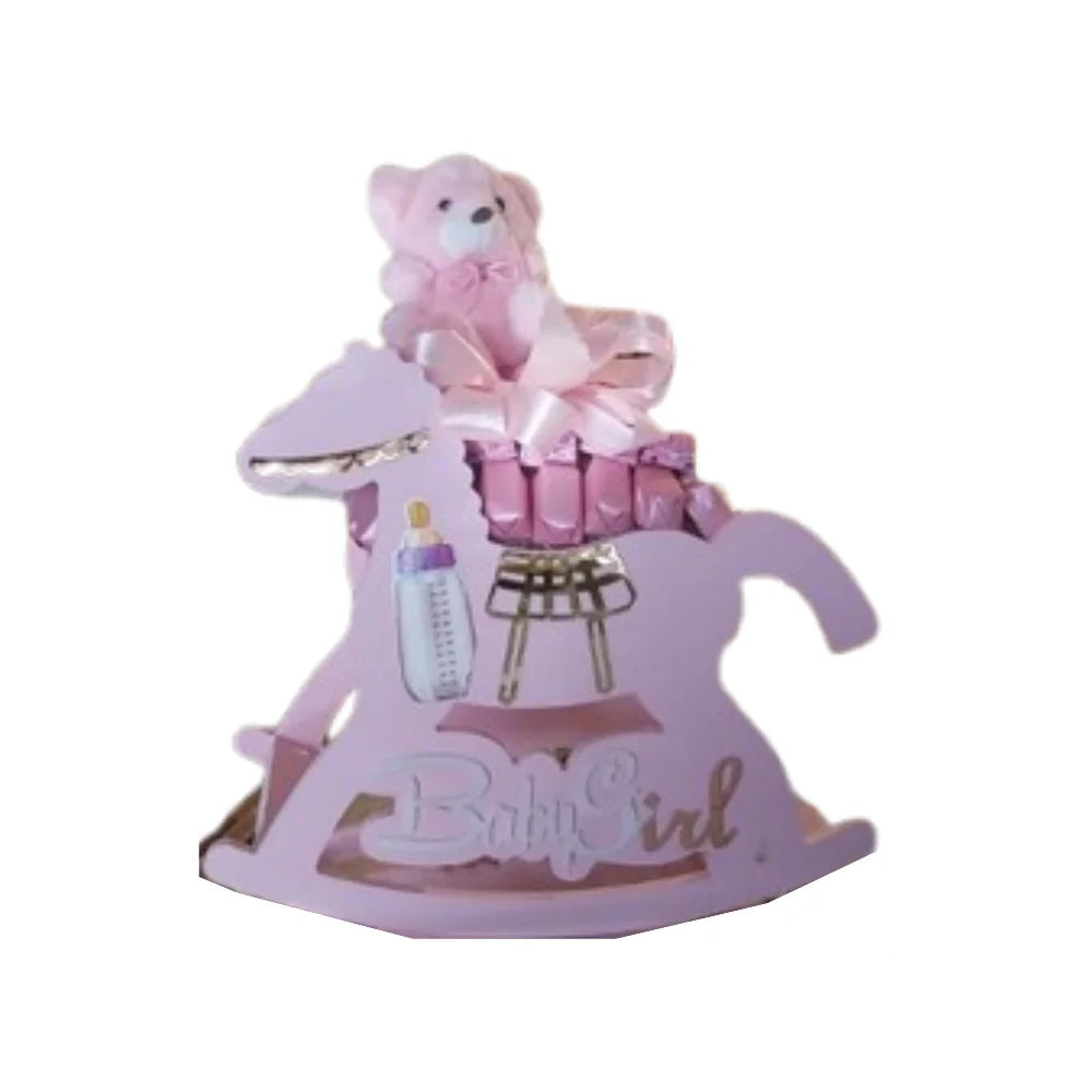 baby girl rocking horse chocolate gift set
