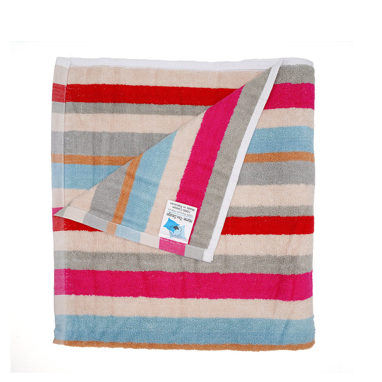 byft home design bath towel white stripe 70 x 140 cm 100 cotton 550 gsm