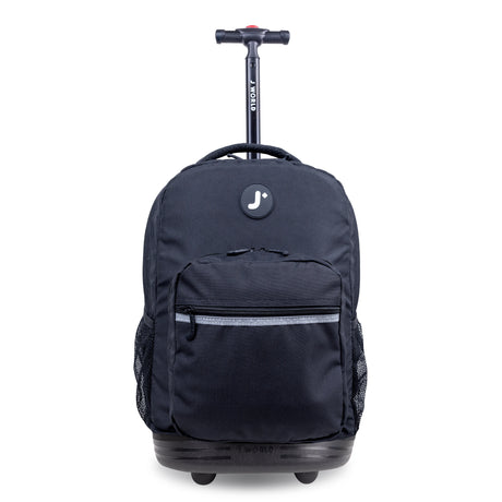 J World New York Sunrise Kids Rolling Backpack - BLACK - 18 Inch