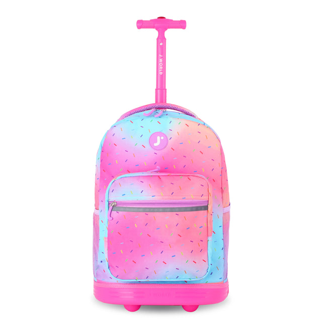 J World New York Sunrise Kids Rolling Backpack - CONFETTI - 18 Inch