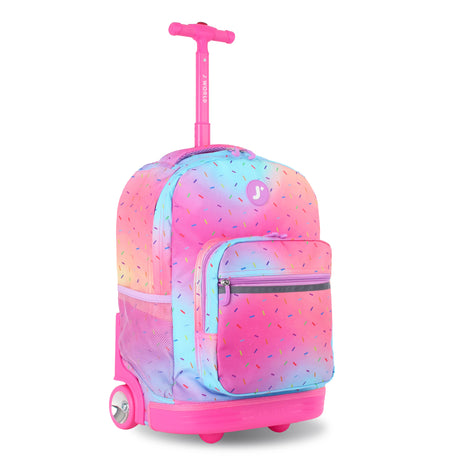 J World New York Sunrise Kids Rolling Backpack - CONFETTI - 18 Inch