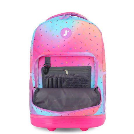 J World New York Sunrise Kids Rolling Backpack - CONFETTI - 18 Inch