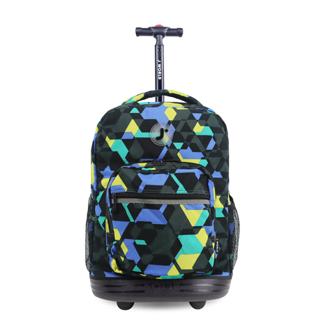 J World New York Sunrise Kids Rolling Backpack - CUBES - 18 Inch