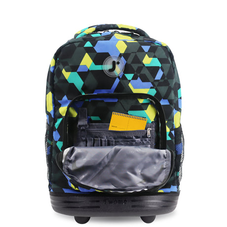 J World New York Sunrise Kids Rolling Backpack - CUBES - 18 Inch