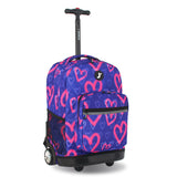J World New York Sunrise Kids Rolling Backpack - HEART SPRAY - 18 Inch