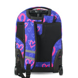 J World New York Sunrise Kids Rolling Backpack - HEART SPRAY - 18 Inch
