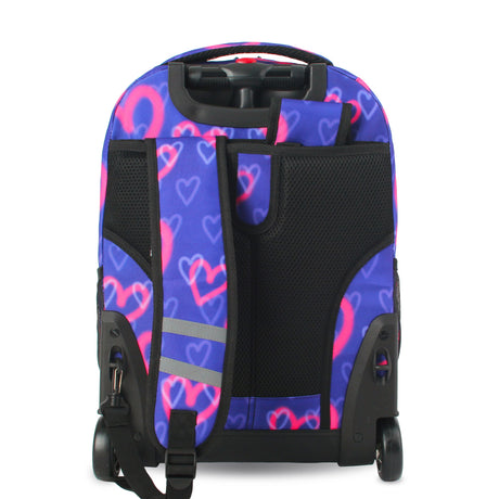 J World New York Sunrise Kids Rolling Backpack - HEART SPRAY - 18 Inch