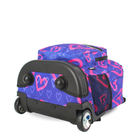 J World New York Sunrise Kids Rolling Backpack - HEART SPRAY - 18 Inch