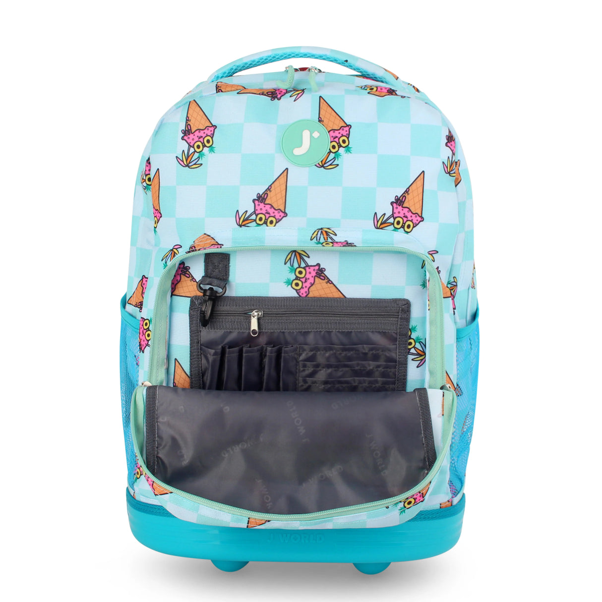 J World New York Sunrise Kids Rolling Backpack - ICE CONE - 18 Inch
