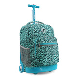 J World New York Sunrise Kids Rolling Backpack - MINT LEOPARD - 18 Inch
